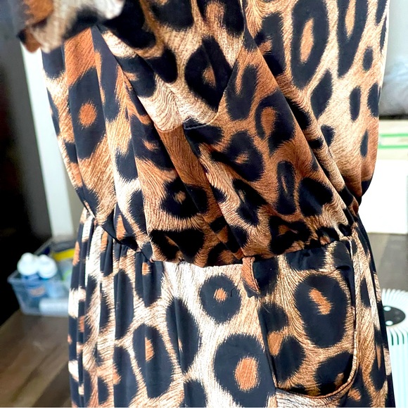 Beautiful Netsi Fashion Leopard Print Maxi Dress Size Large - Picture 10 of 11